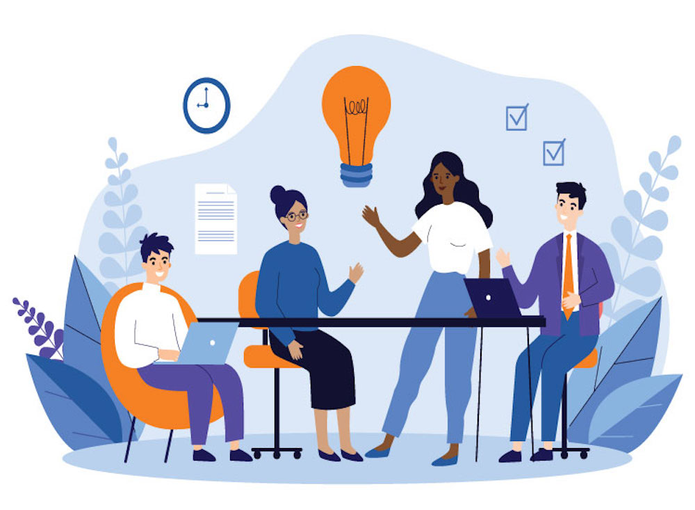 Image of people holding a meeting at a table.